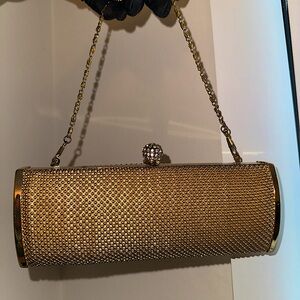 Vintage Crystalized Golden Handbag Clutch